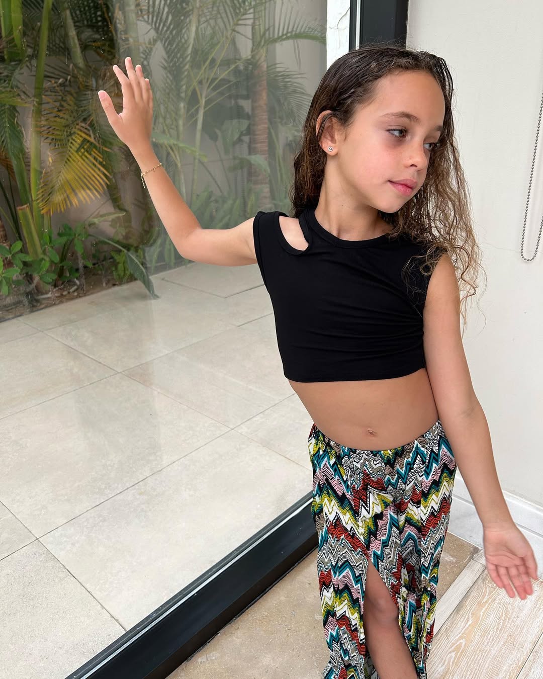 Black Cut Out Crop Top