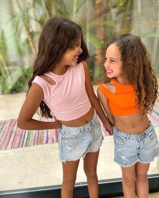 Pink Cut Out Crop top