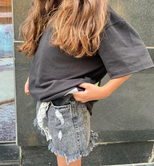 Black Denim Shorts